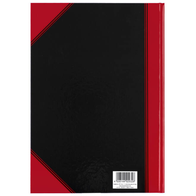 Notitieboek Bantex zwart/rood A4 lijn 70gr 96vel