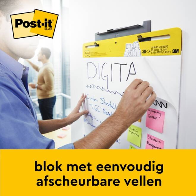 Meeting chart Post-it 566 super sticky 50.8x58.4cm wit incl Command bevestigingsstrip