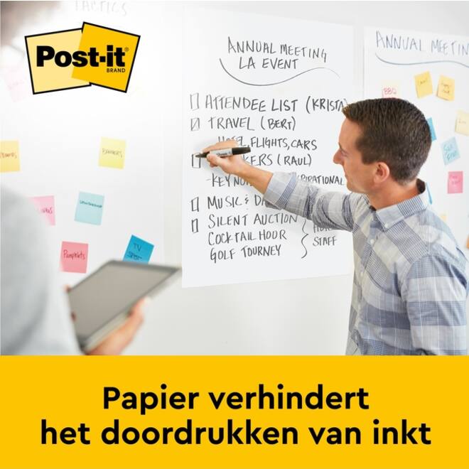 Meeting chart Post-it 563R Super Sticky 50,8x58,4cm met tafelstandaard wit