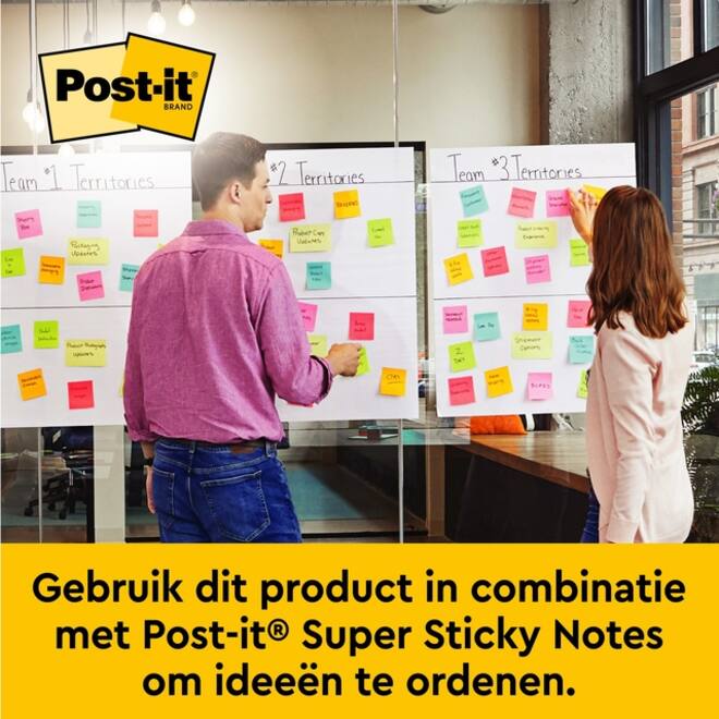 Meeting chart Post-it 563R Super Sticky 50,8x58,4cm met tafelstandaard wit