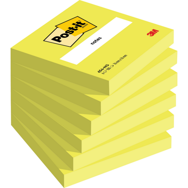Memoblok Post-it 654 76x76mm neon groen