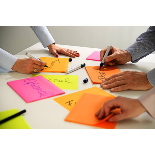 Memoblok Post-it 6845 Super Sticky 203x152mm assorti