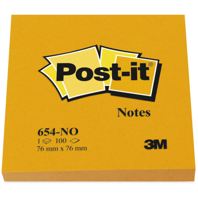 Memoblok Post-it 654 76x76mm oranje