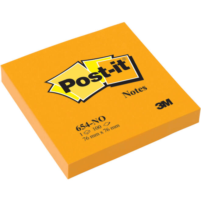 Memoblok Post-it 654 76x76mm oranje