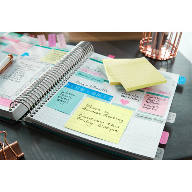 Memoblok Post-it 660 lijn 102x152mm canary yellow