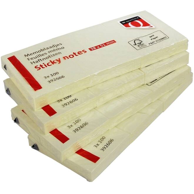 Memoblok Quantore 38x51mm geel