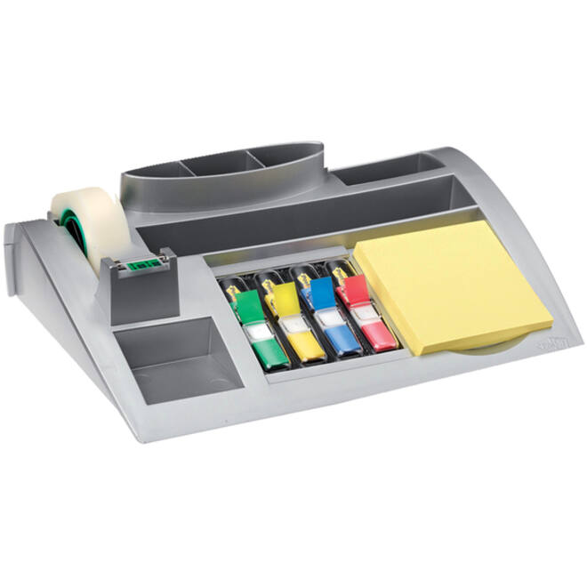 Bureau organiser Post-it C50 zilvergrijs incl inhoud