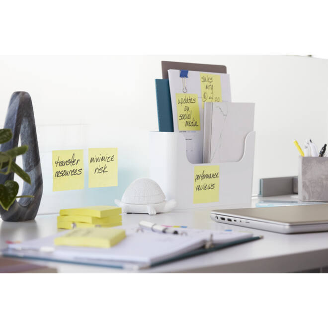 Memoblok Post-it 655 Super Sticky 76x127mm geel 14+2 gratis