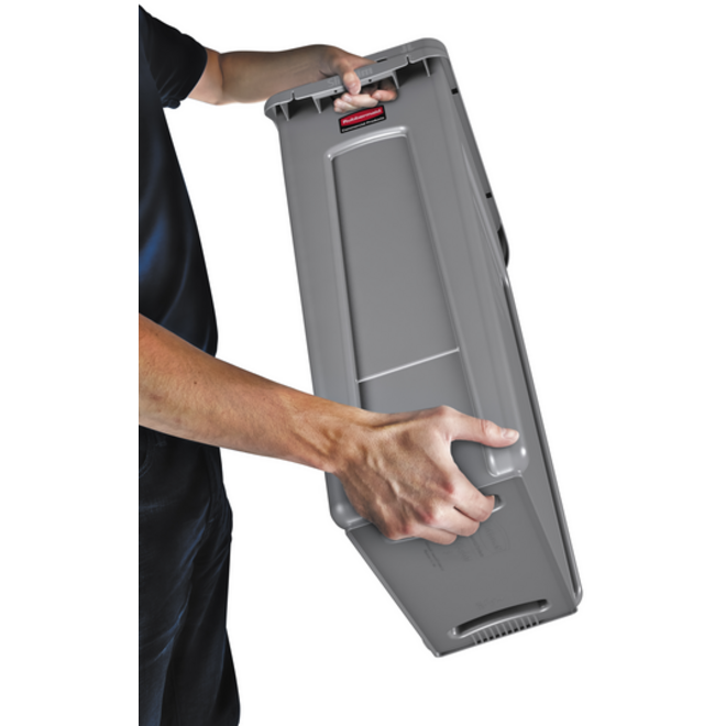 Afvalbak Rubbermaid Slim Jim Vented met luchtsleuven 87L grijs