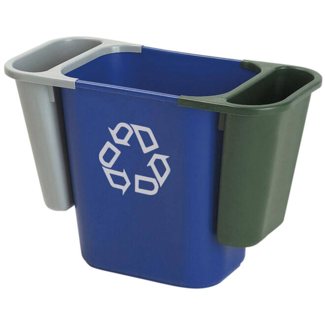 Papierbak Rubbermaid recycling medium 26L blauw