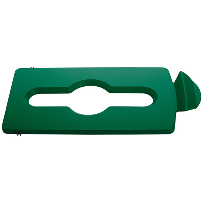 Deksel Rubbermaid Slim Jim Recyclestation inwerpopening voor gemengde recycling groen