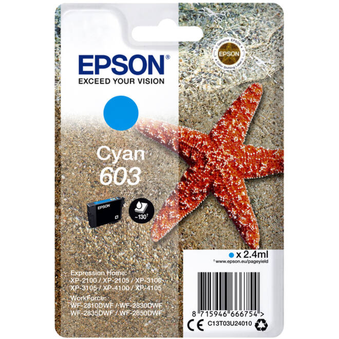 Inktcartridge Epson 603 T03U2 blauw