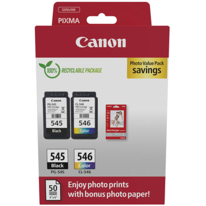 Inktcartridge Canon PG-545 + CL-546 zwart + kleur