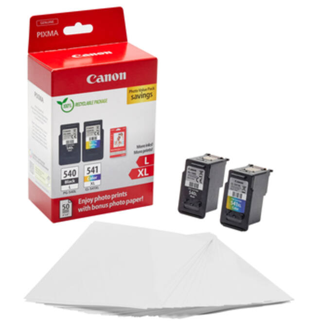 Inktcartridge Canon PG-540L CL-541XL zw+kl+papier