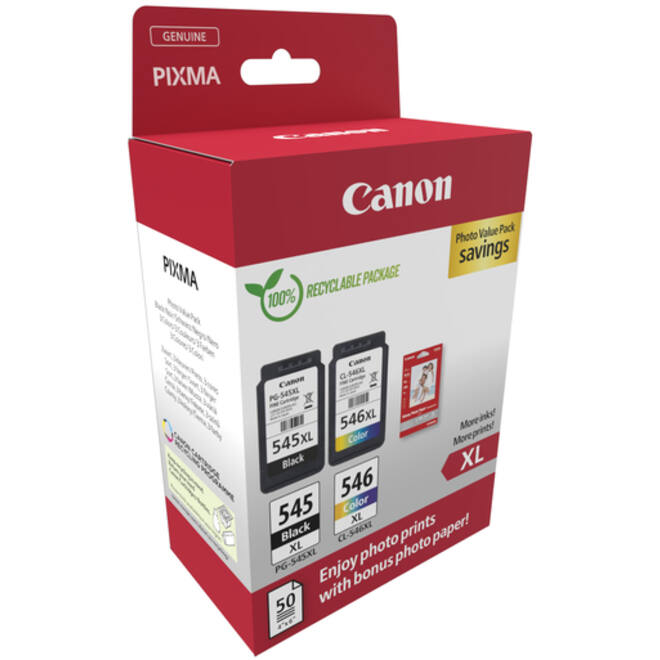 Inktcartridge Canon PG-545XL + CL-546XL zwart + kleur