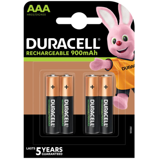 Batterij oplaadbaar Duracell 4xAAA 900mAh Ultra