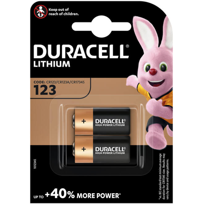 Batterij Duracell 2xCR123 high power lithium