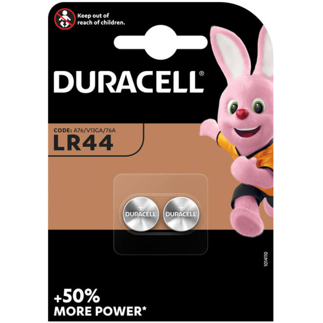 Batterij Duracell knoopcel 2xLR44 alkaline Ø11,6mm 2 stuks