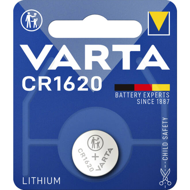 Batterij Varta knoopcel CR1620 lithium blister à 1stuk
