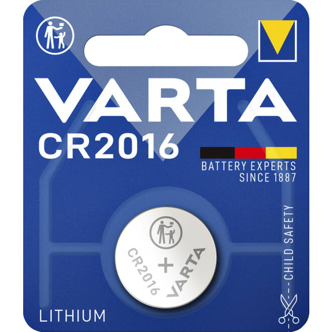 Batterij Varta knoopcel CR2016 lithium blister à 1stuk