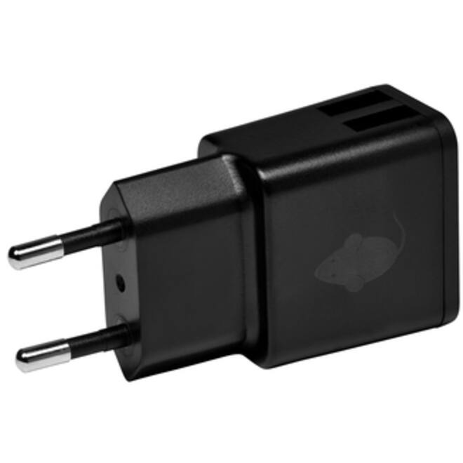 Oplader Green Mouse USB-A 2X 2.4A zwart