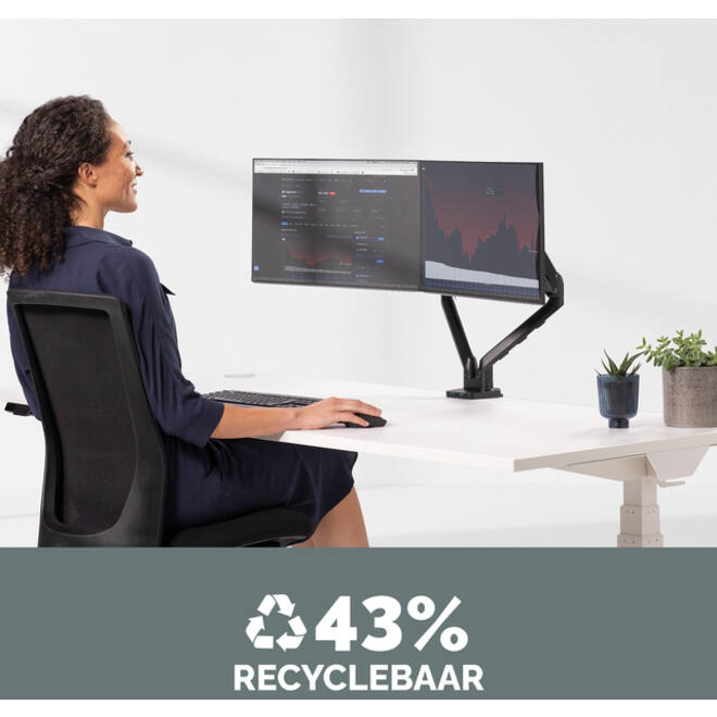 Monitorarm Fellowes Platinum Series dubbel horizontaal
