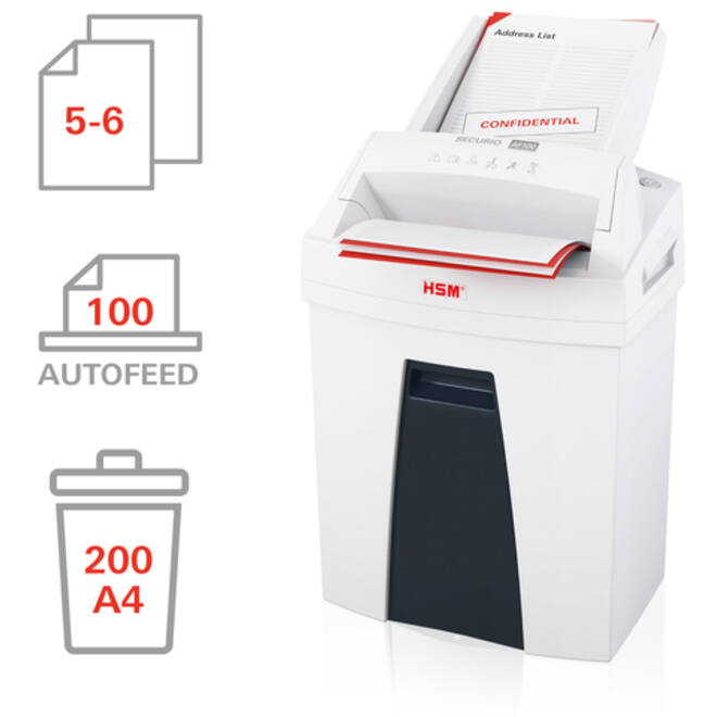 Papiervernietiger HSM Securio AF100 snippers 4x25mm