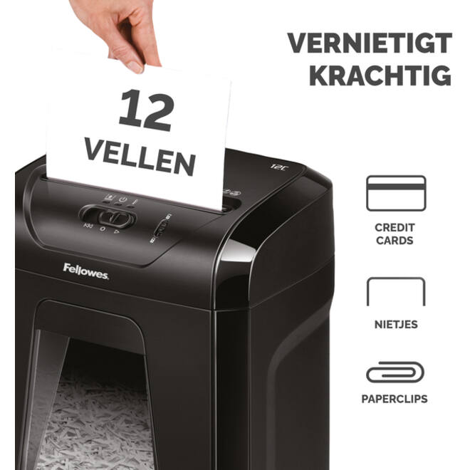 Papiervernietiger Fellowes Powershred 12C snippers 4x40mm