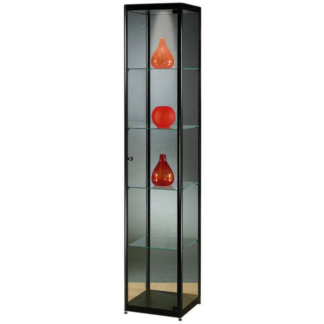Vitrinekast SDB mpc-400 led zwart 400x400x2000mm