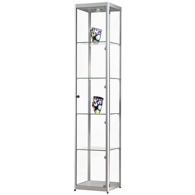 Vitrine SDB 115-400 zilver led mag 400x400x2000mm