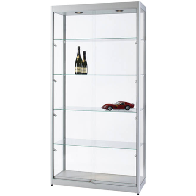 Vitrine SDB 315-1000 zilver led mag 1000x400x2000mm