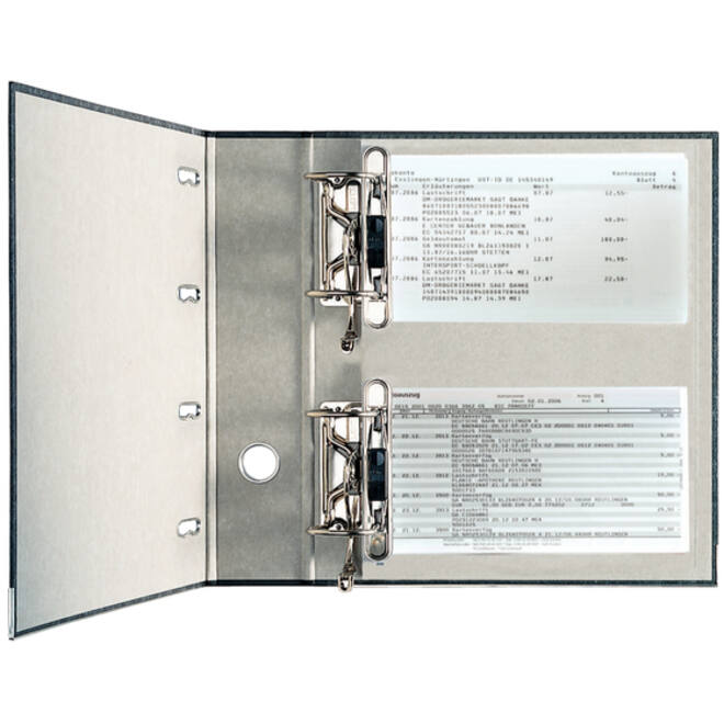 Ordner Leitz 1092 giro-bank met dubbele mechaniek 75mm karton A4 zwart