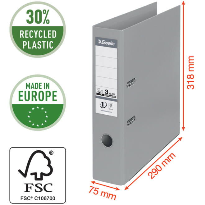 Ordner Esselte Vivida No.1 75mm PP A4 zwart