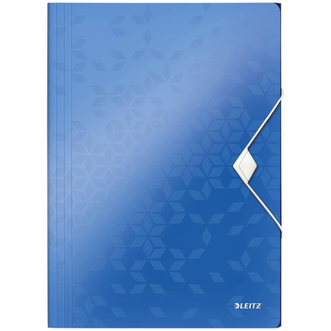 Elastomap Leitz WOW A4 3 kleppen PP blauw