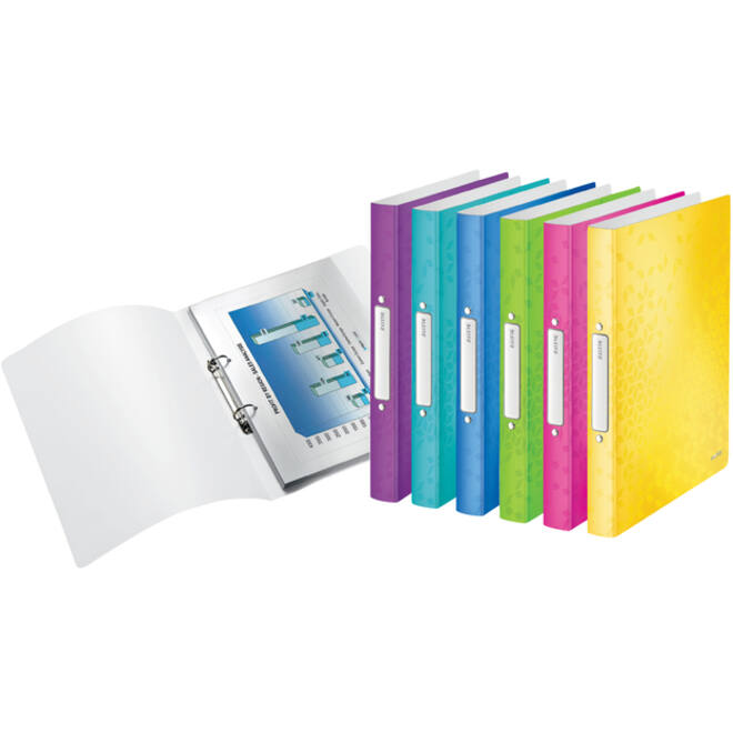 Ringband Leitz WOW A4 2-rings O-mechaniek 32mm PP roze