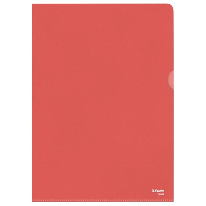 Insteekmap L-model Esselte standaard A4 0.11mm PP rood 100 stuks