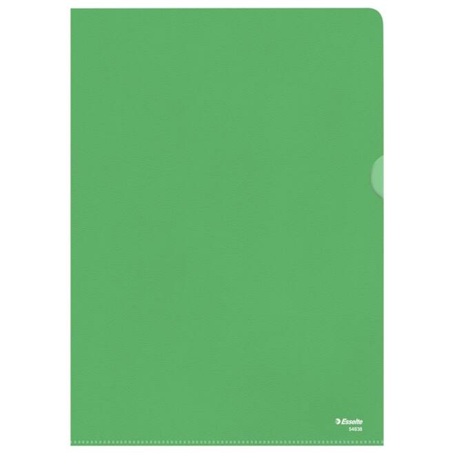 Insteekmap L-model Esselte standaard A4 0.11mm PP groen 100 stuks