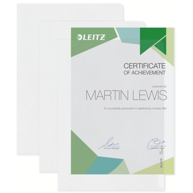 Insteekmap L-model Leitz Premium copy safe 0.17mm PP A4 transparant 100 stuks