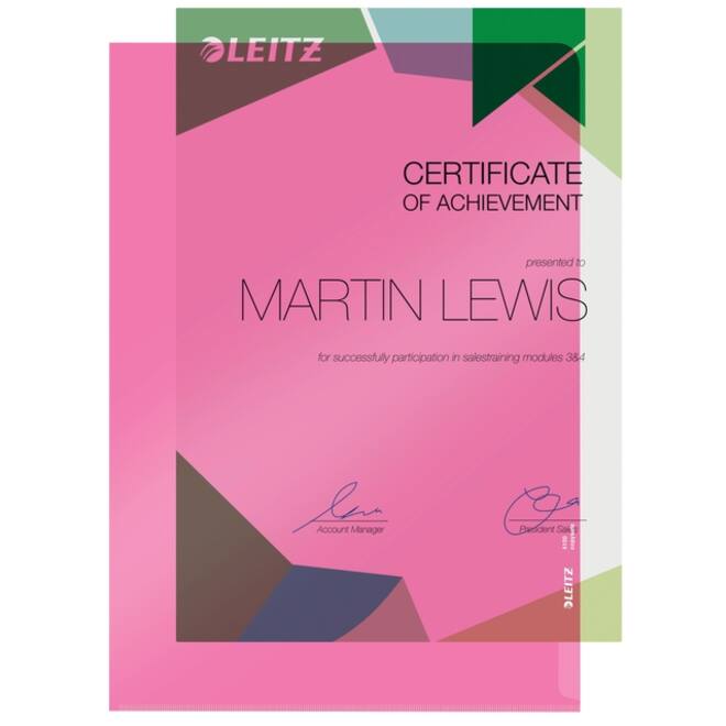 Insteekmap L-model Leitz Premium copy safe 0.15mm PVC A4 rood 100 stuks