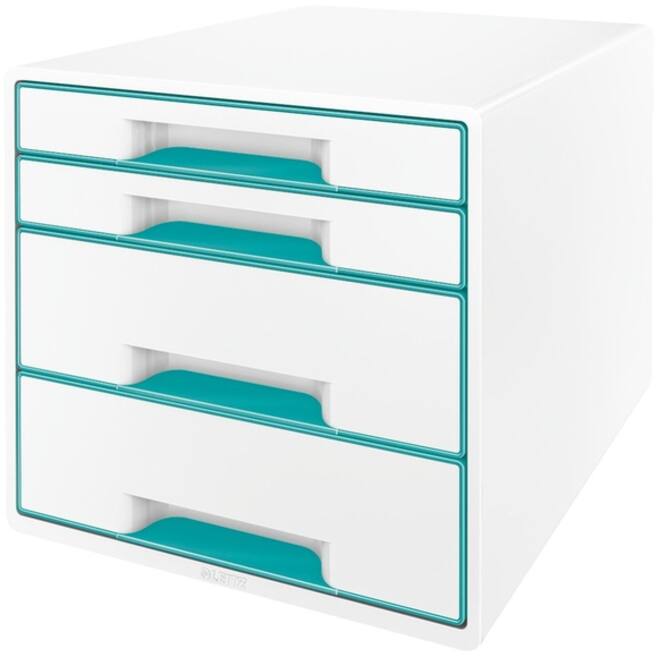 Ladenblok Leitz WOW 4 laden wit/ijsblauw