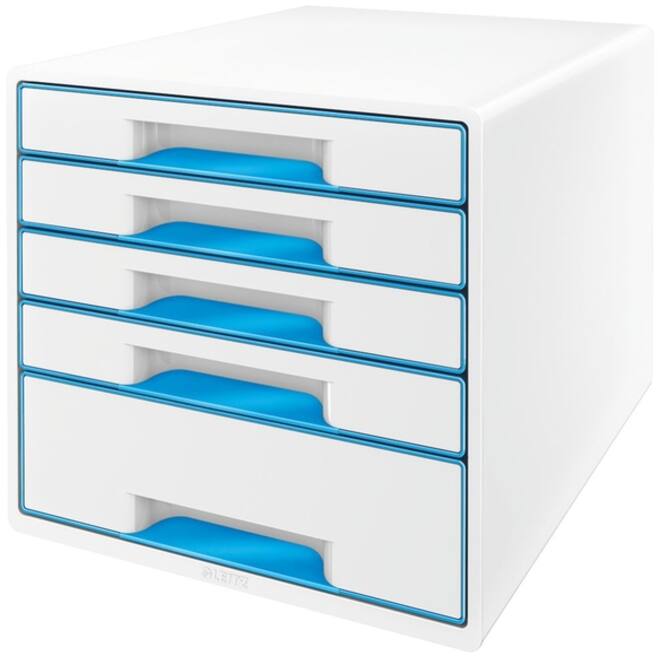Ladenblok Leitz WOW 5 laden wit/blauw