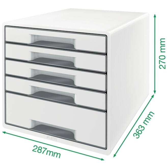 Ladenblok Leitz WOW 4 laden wit/ijsblauw