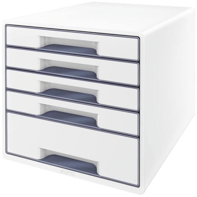 Ladenblok Leitz Wow Cube A4 maxi 5 laden wit/grijs