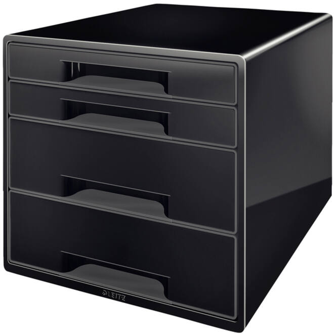 Ladenblok Leitz Wow Cube A4 maxi 4 laden zwart