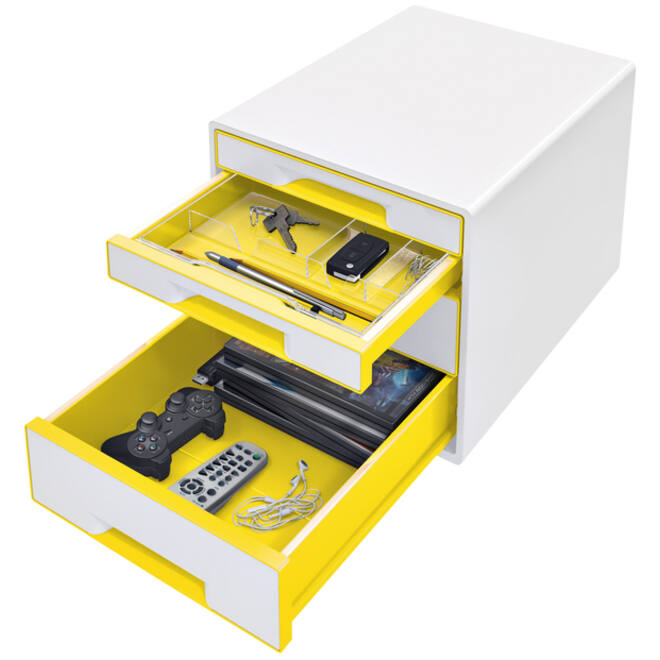 Ladenblok Leitz WOW Cube 4 laden wit/geel