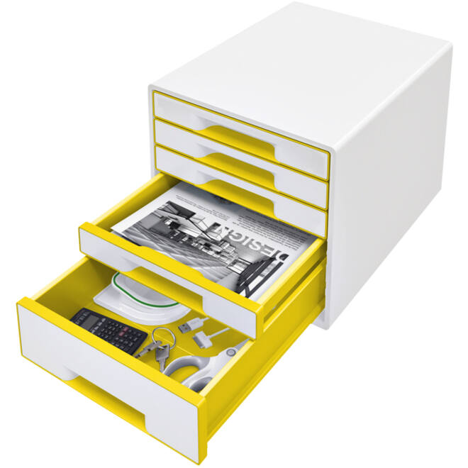 Ladenblok Leitz WOW Cube 5 laden wit/geel