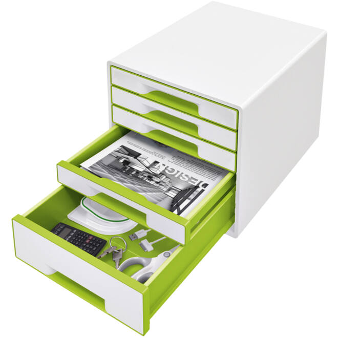 Ladenblok Leitz WOW Cube 5 laden wit/groen