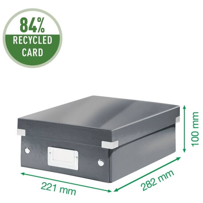 Sorteerbox Leitz WOW Click & Store 220x100x282mm zwart