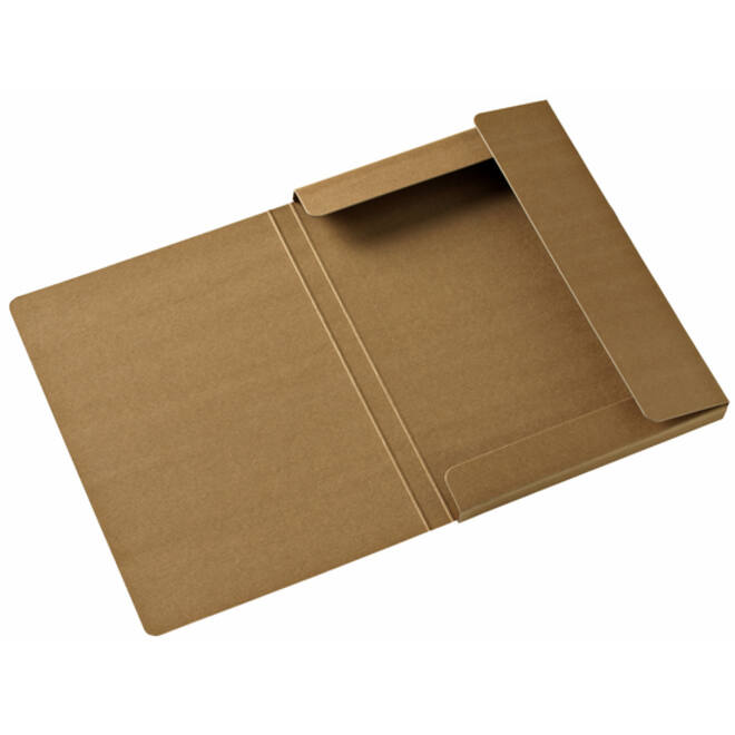 Elastobox Kraft Line A4 3 kleppen bruin