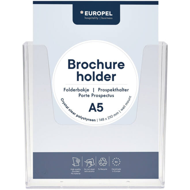 Folderhouder Europel wand A5 transparant